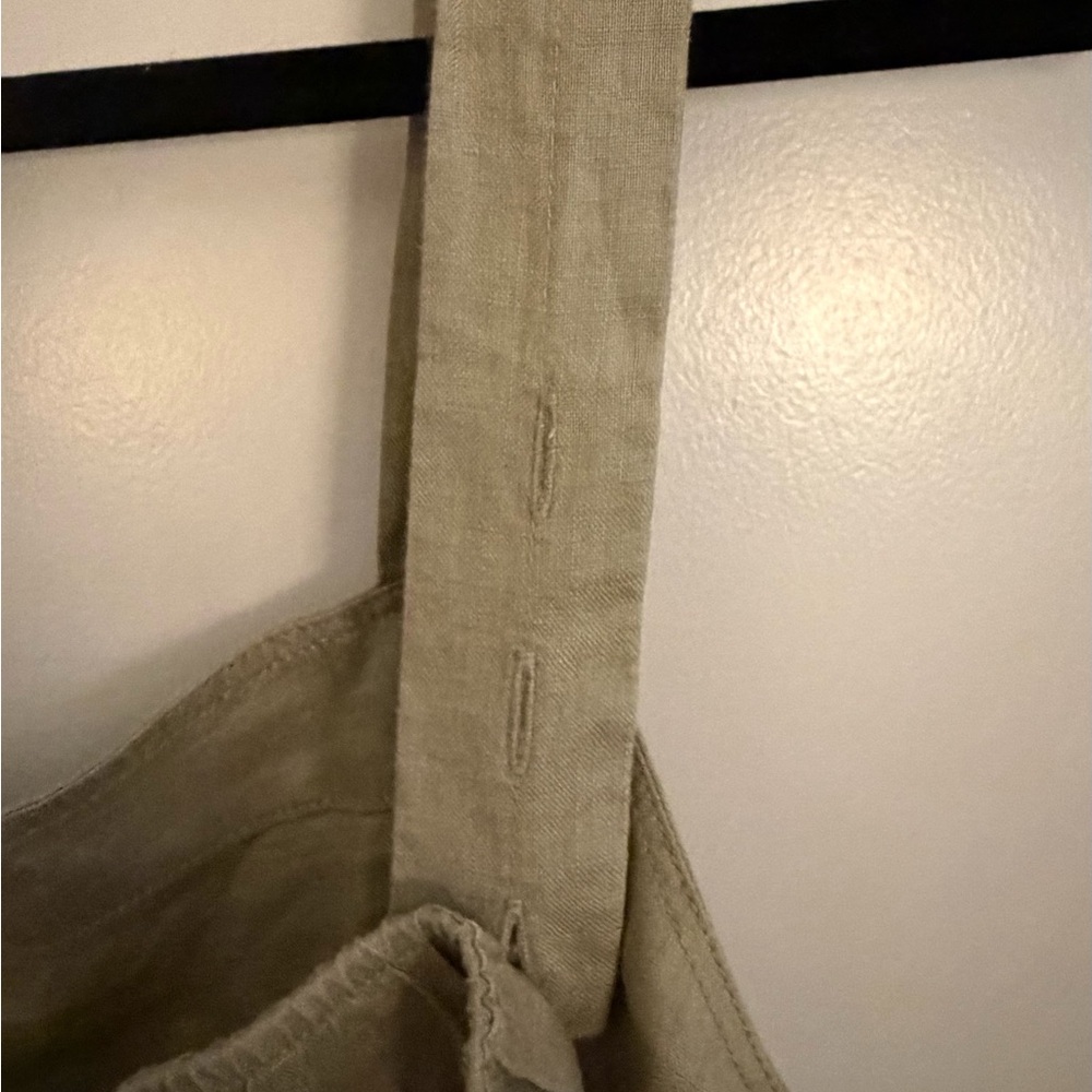 Quince Sleeveless Linen Jumpsuit in Olive Green** | Size Small - Picture 2 of 5